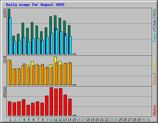Daily usage for August 2025