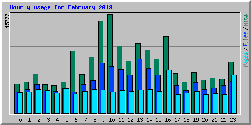 Hourly usage for February 2019