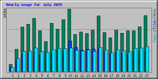 Hourly usage for July 2025