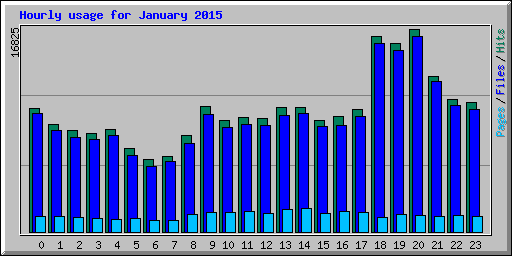 Hourly usage for January 2015